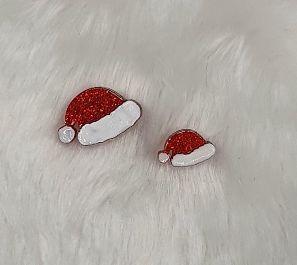 Glittery Santa Hat Studs (small) - Image 3