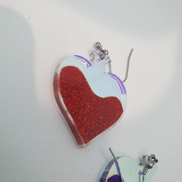 Glitter Red Love Potion Earrings