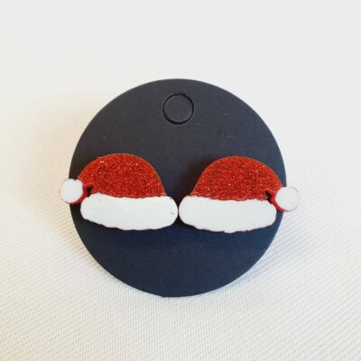 Glittery Santa Hat Studs (small) - Image 2